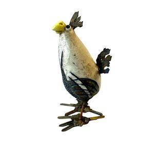 Reclaimed Metal Chicken Sculpture